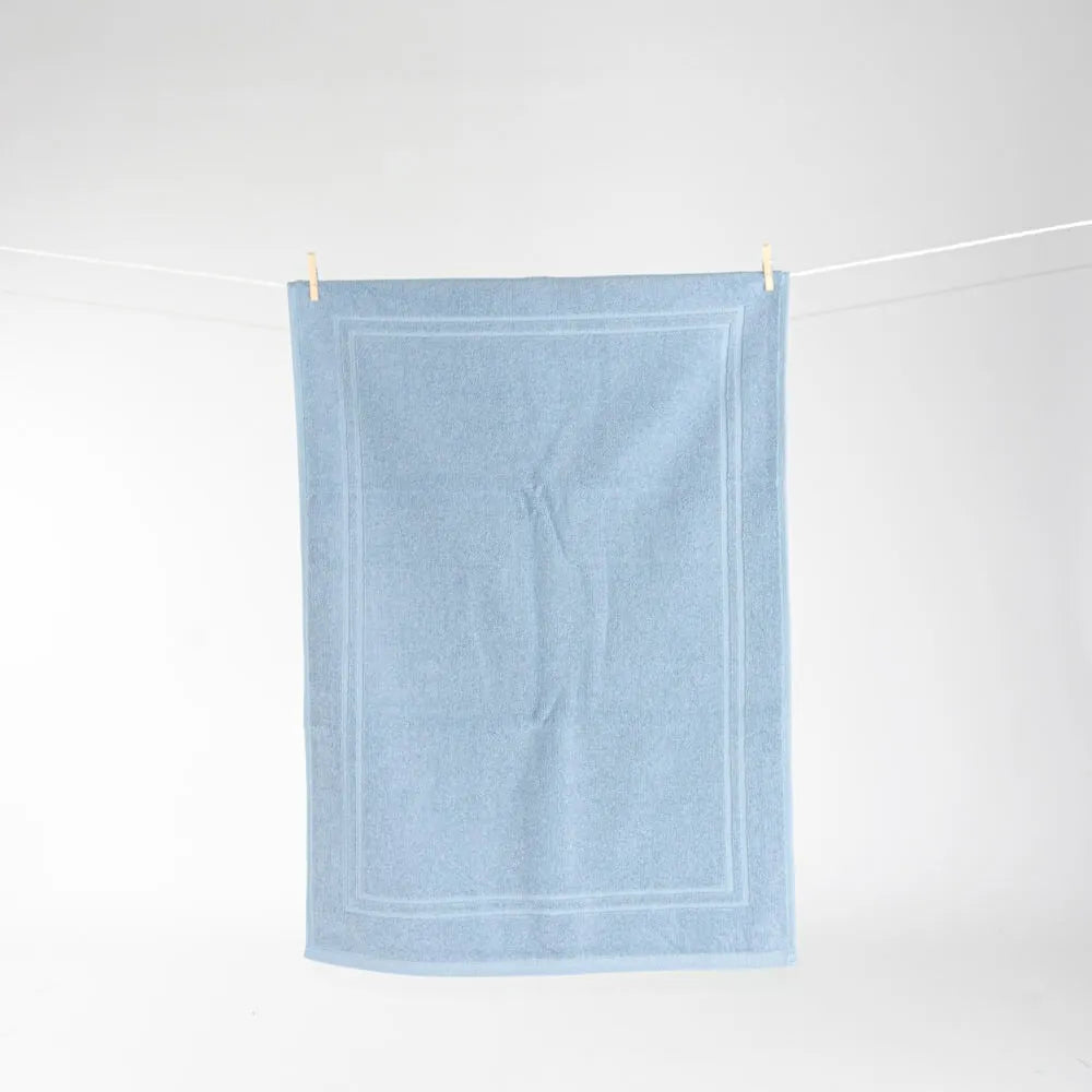 Alfombrilla de Baño Felpo Dos Rayas Azul