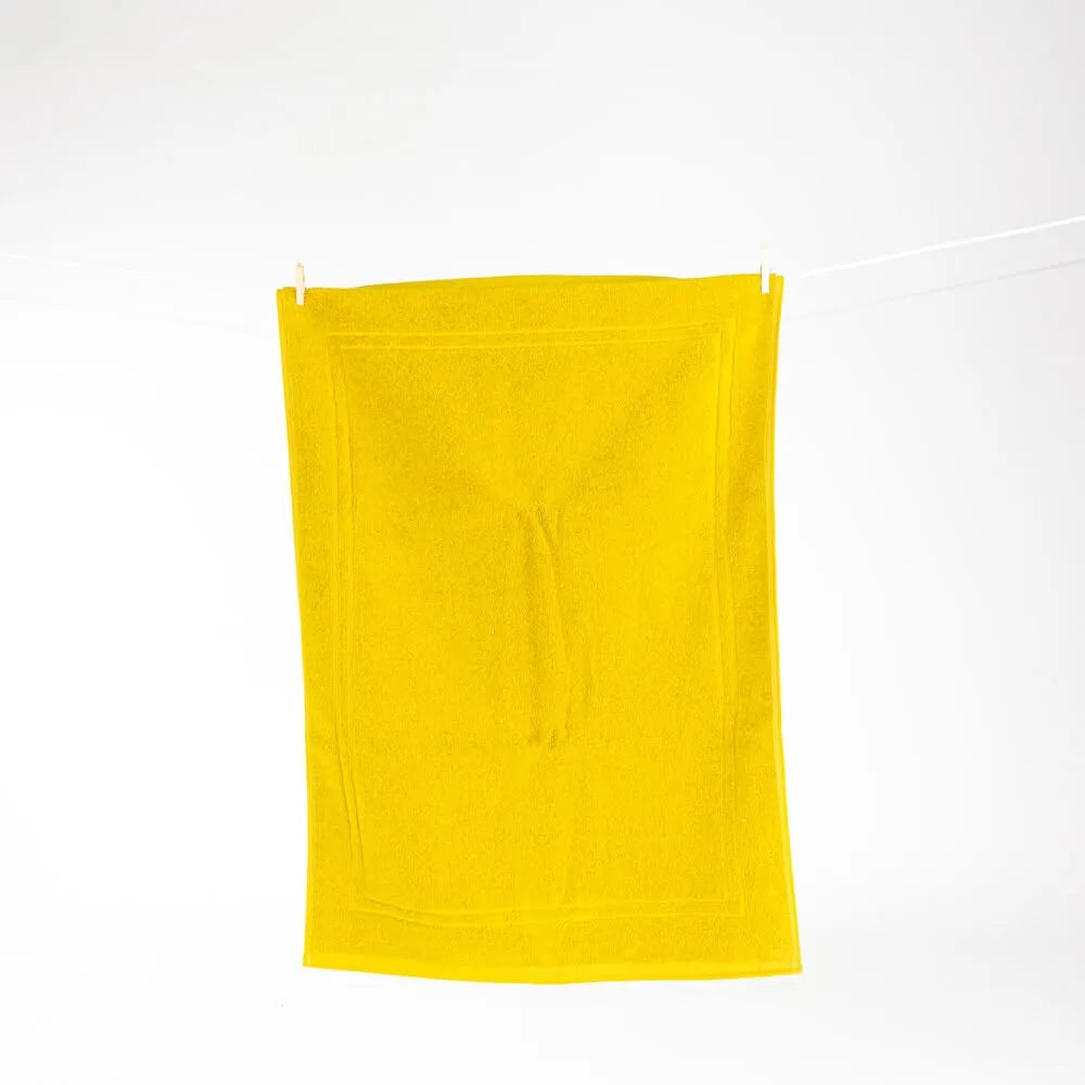 Alfombrilla de Baño Felpo Dos Rayas Amarillo