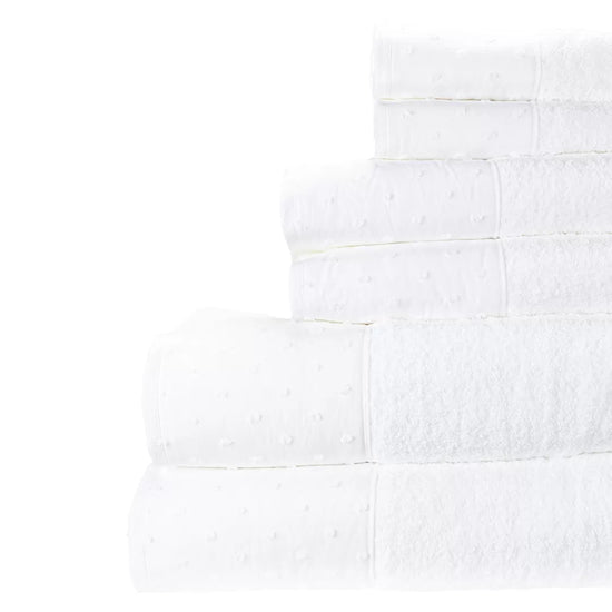(6 Piezas) Toallas Plumeti Blanco