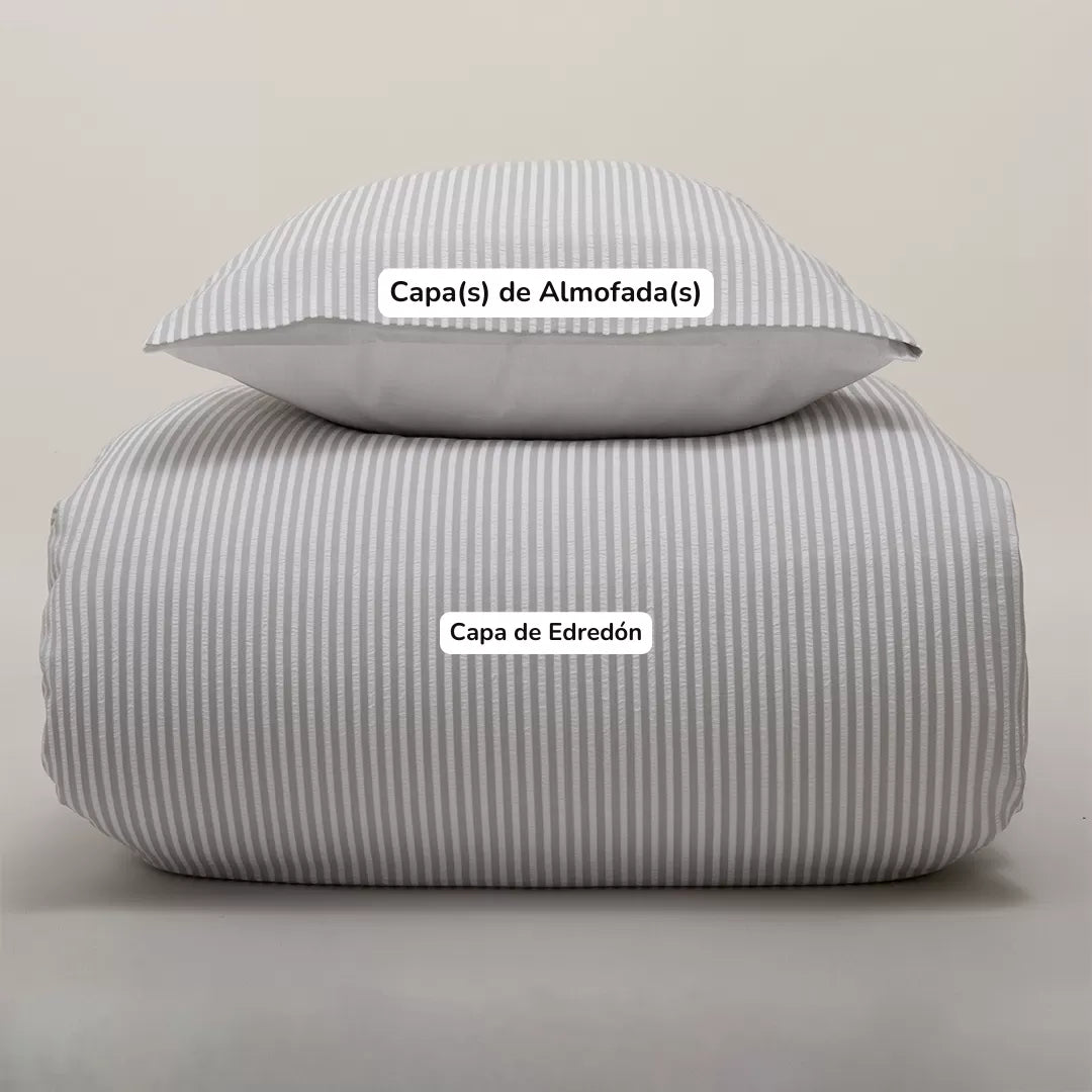 Funda Nórdica Rayas Grises