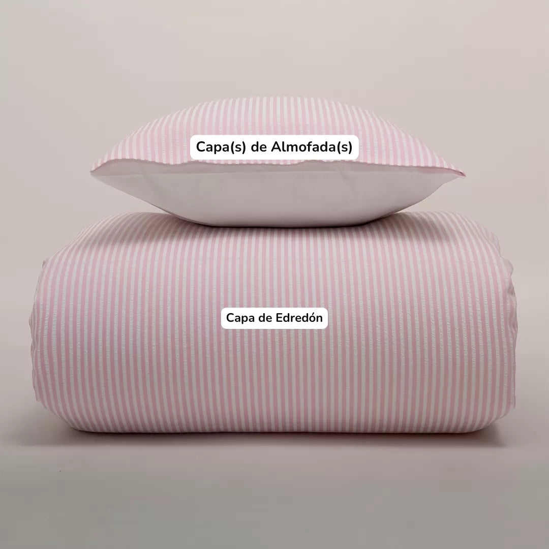 Funda Nórdica Rayas Rosas