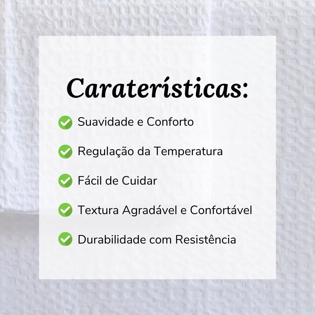 Capa de Edredón Efeito Waffle Branco