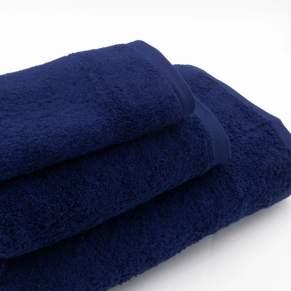 (3 Peças) Toalhas Liso Azul Marinho