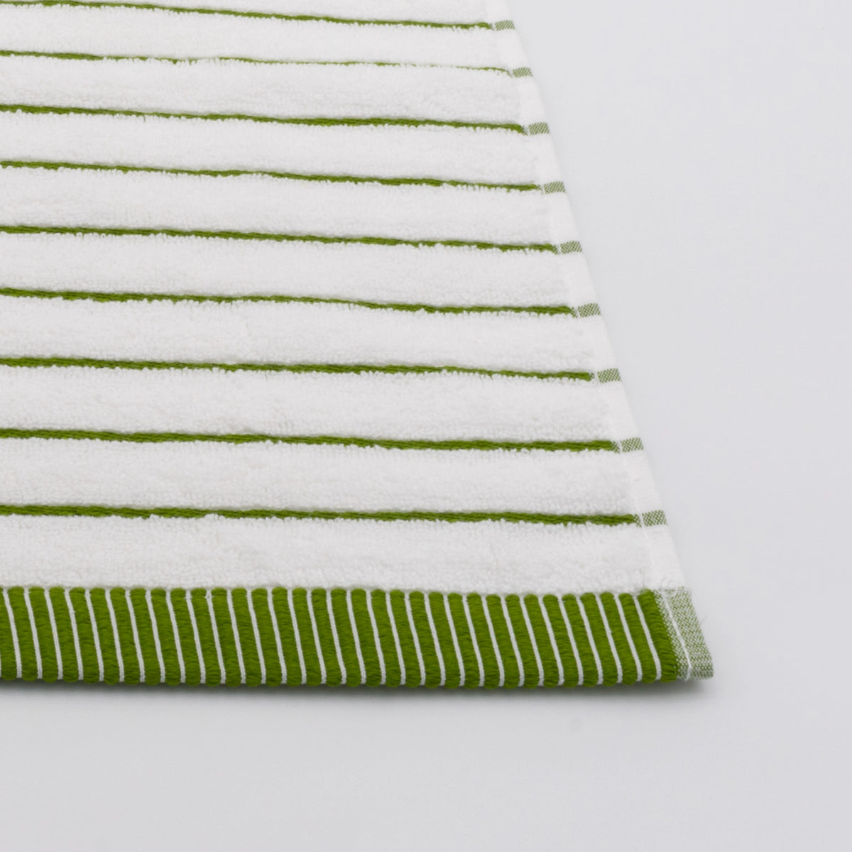 (3 Peças) Toalhas de Riscas Branco e Verde
