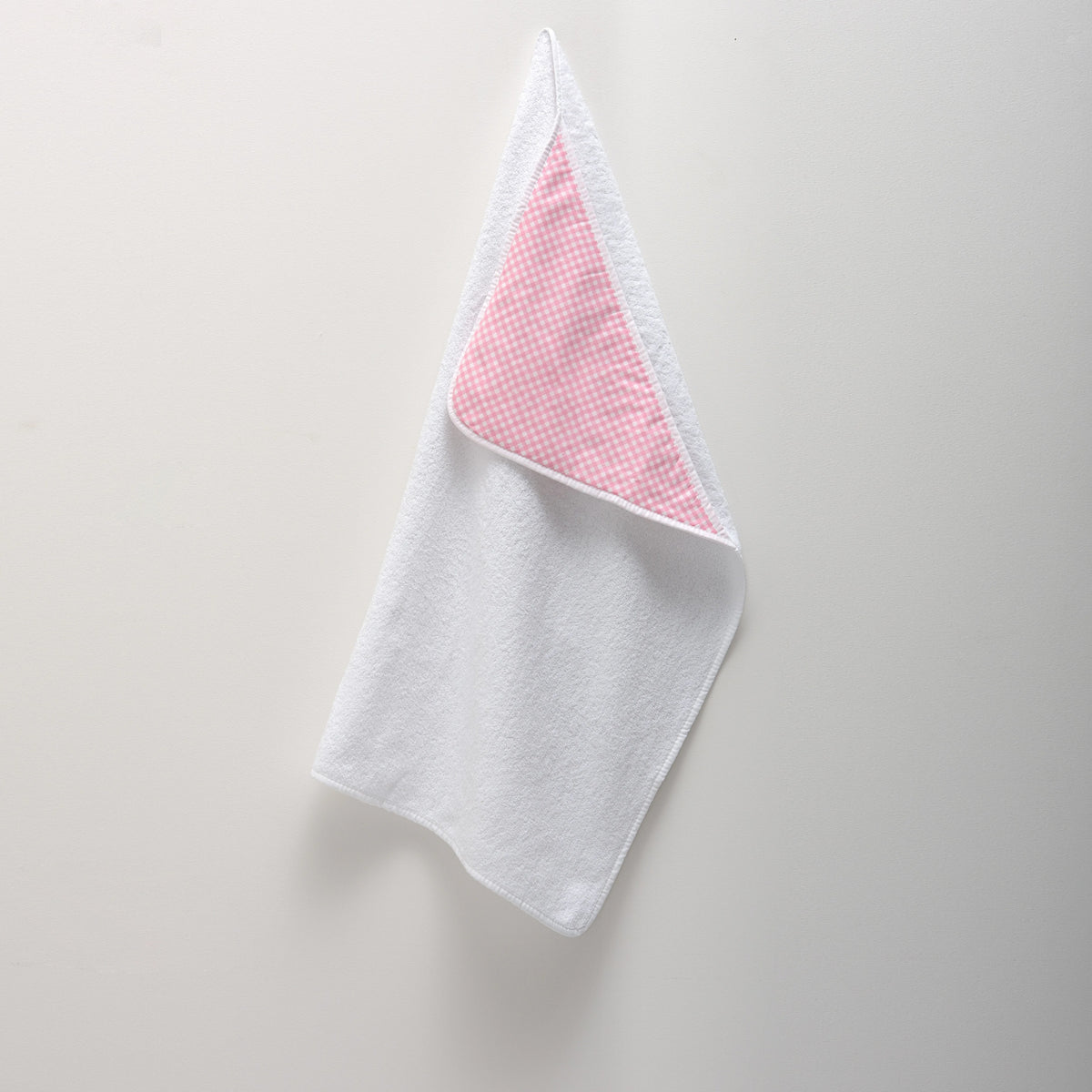 Toalla c/ Capucha Vichy Rosa