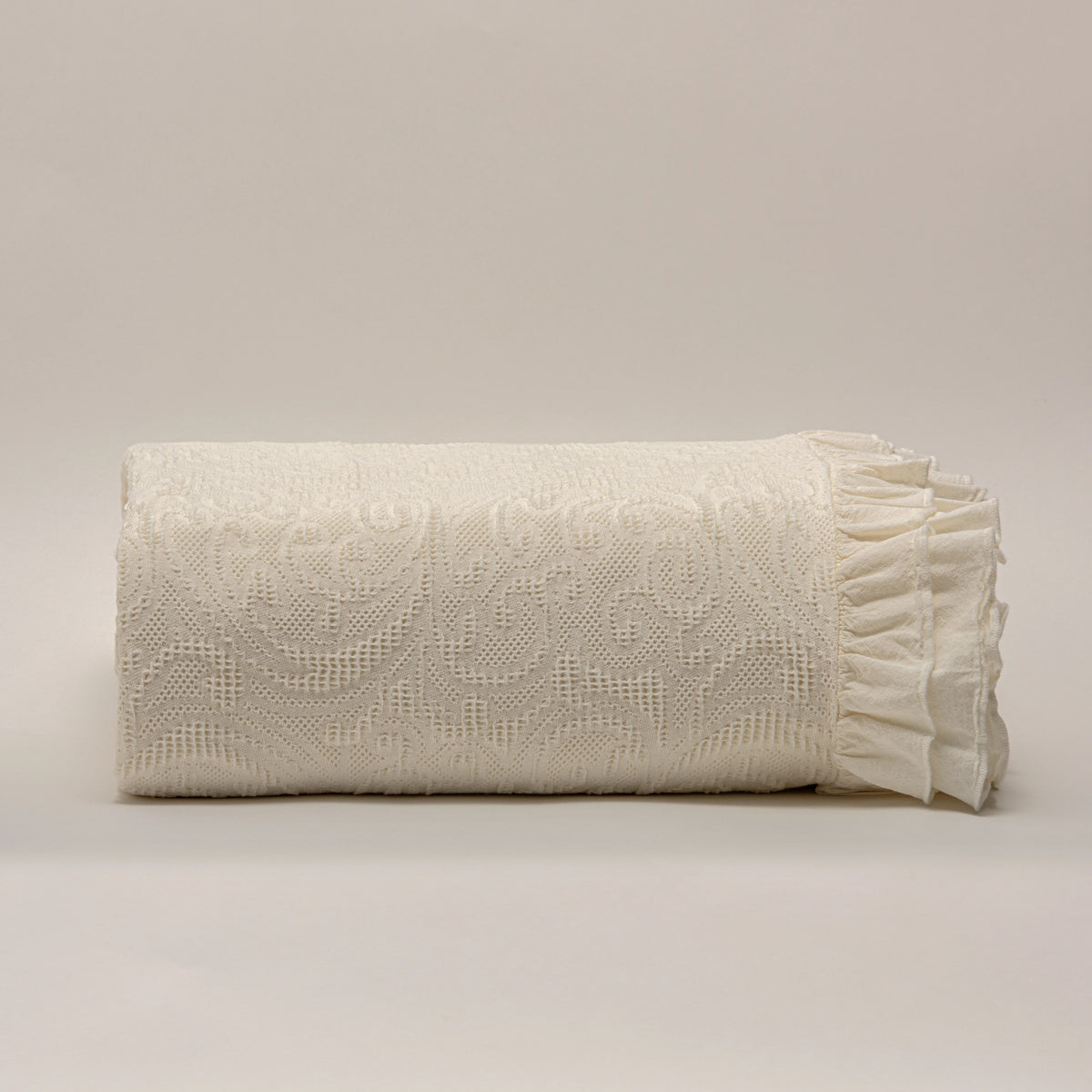 Colcha de Algodão Stonewashed Marfim