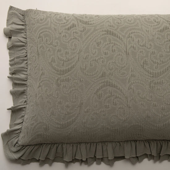 Cojín de Algodón Verde 50x70 cm con Volante - Bonnie