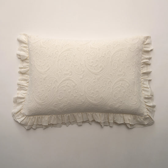 Almofada de Algodão Marfim 50x70 cm com Folho - Bonnie