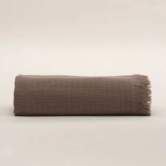 Manta de Gaze de Algodão Camel 140x200 cm Stonewashed - Nuria