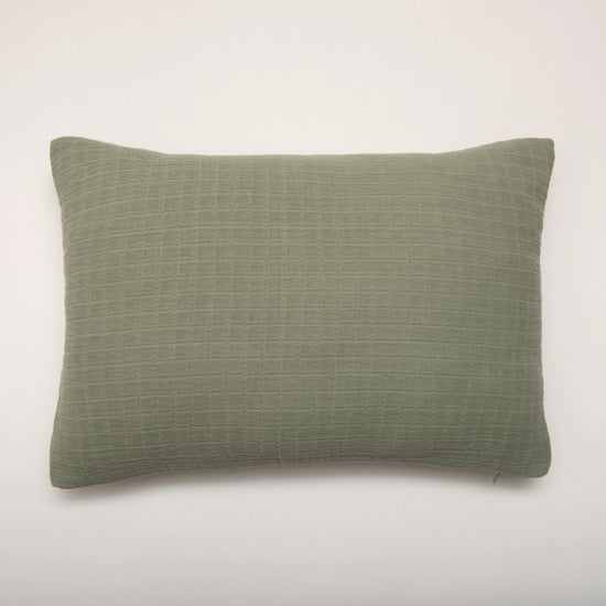 Cojín de Muselina de Algodón Verde 35x50 cm Stonewashed - Nuria