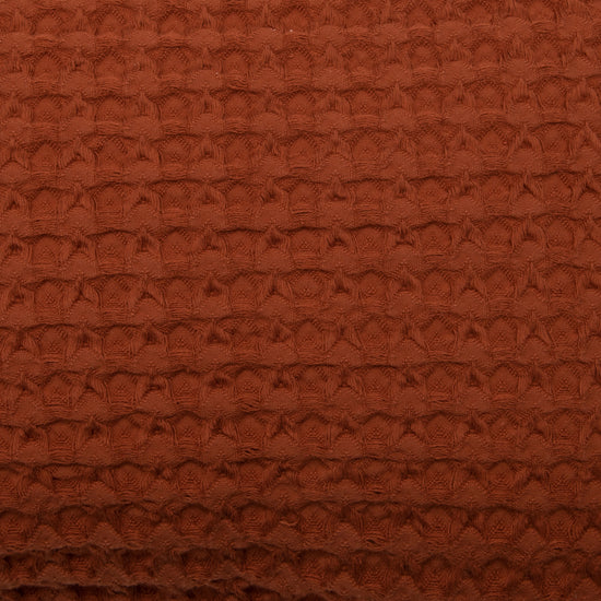 Almofada de Algodão Terracota 35x50 cm Padrão Waffle - Nicole