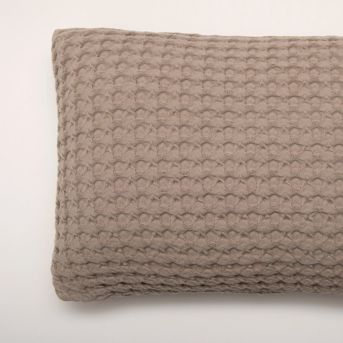 Cojín de Algodón Marrón Claro 35x50 cm Diseño Waffle - Nicole