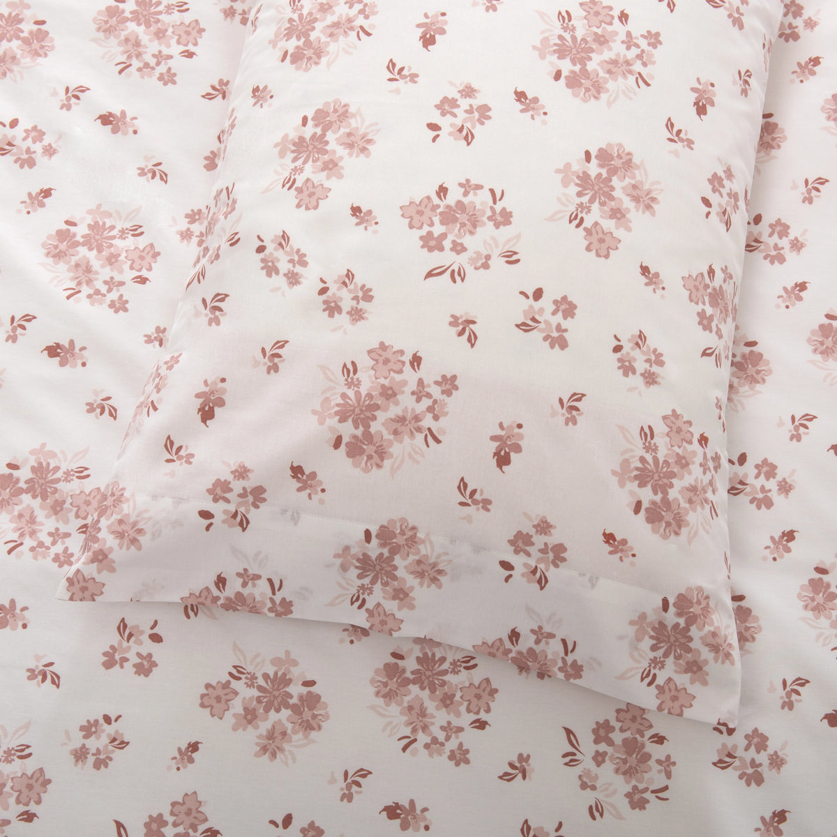 Capa de Edredón Floral Rosa e Branco - 820