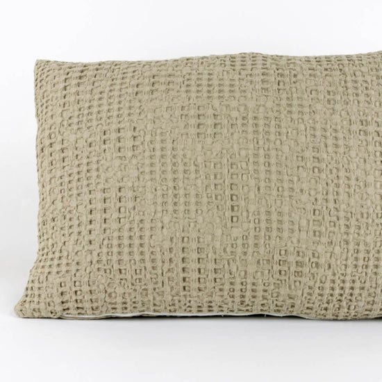 Almofada Decorativa Efeito Waffle Taupe