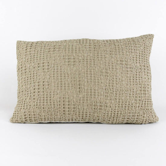 Almofada Decorativa Efeito Waffle Taupe