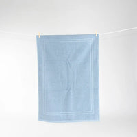 Alfombrilla de Baño Felpo Dos Rayas Azul
