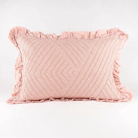 Cojín de Colcha con Volante Rosa Palo
