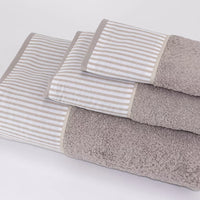 Toalhas Riscas Taupe