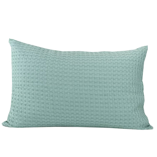 Almofada de Colcha Favo de Mel Verde Água