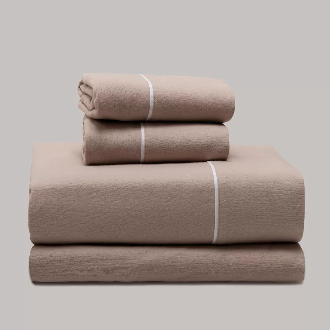 Lençóis de Flanela Liso Camel
