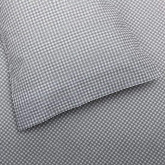 Capa de Edredón Vichy Reversível Cinzento