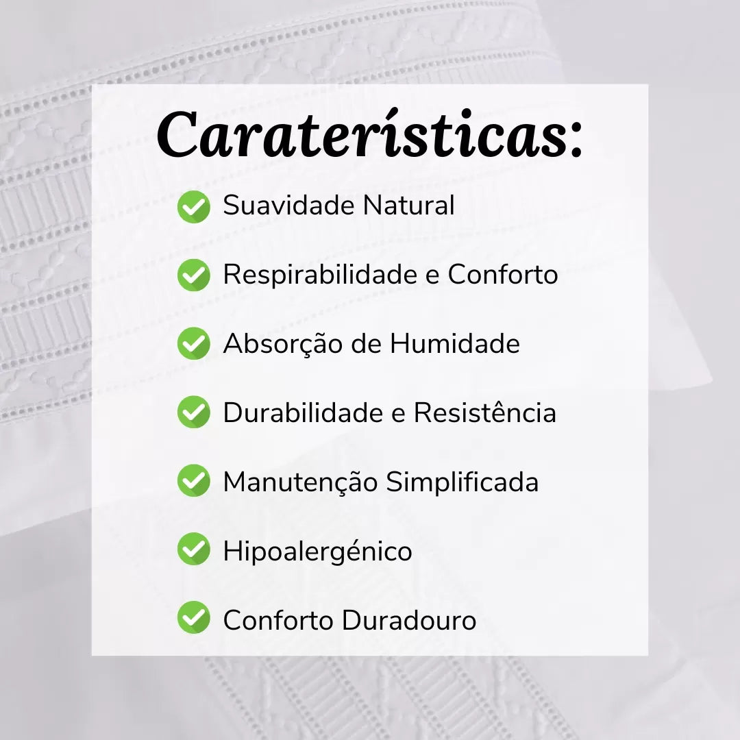 Lençois bordados de 300 fios
