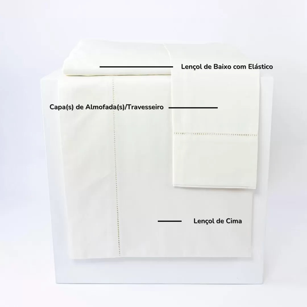 Sábana Beige con Bordado