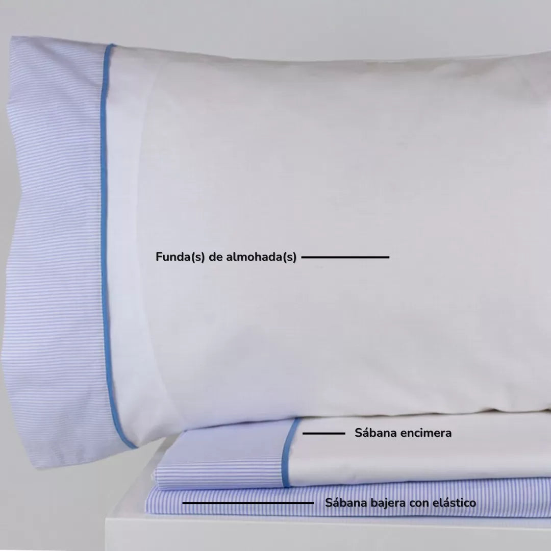 Sábanas Rayas Azul