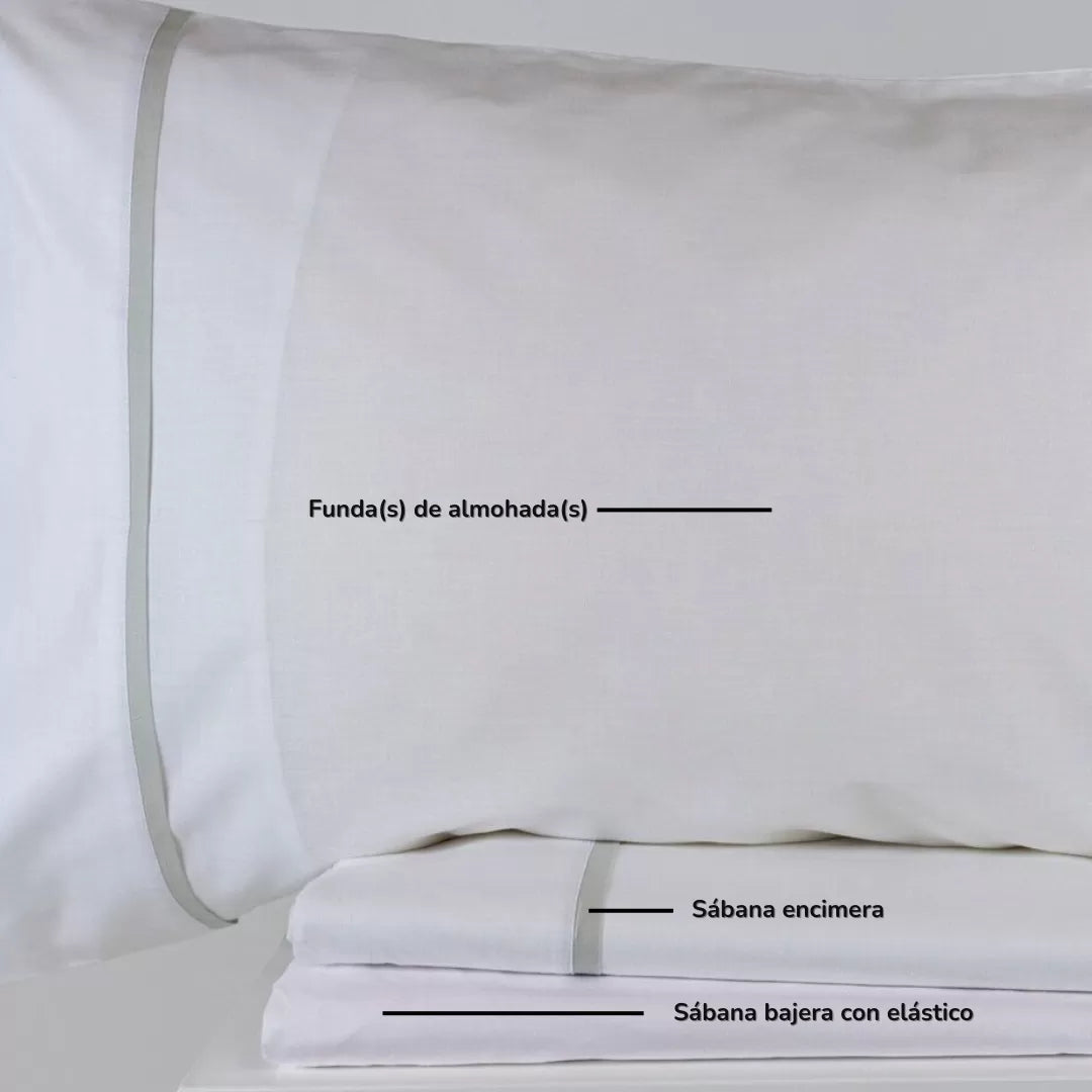 Sábanas de Algodón Gris