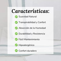 Sábanas de Algodón Verde Agua