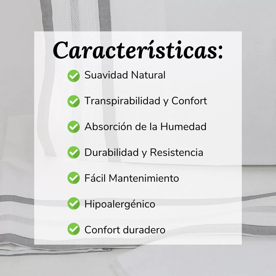Sábanas de Algodón Gris