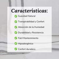 Sábanas de Algodón Gris