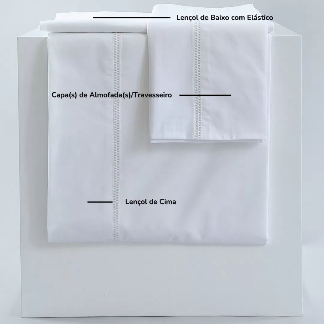 Lençóis Bordados Brancos