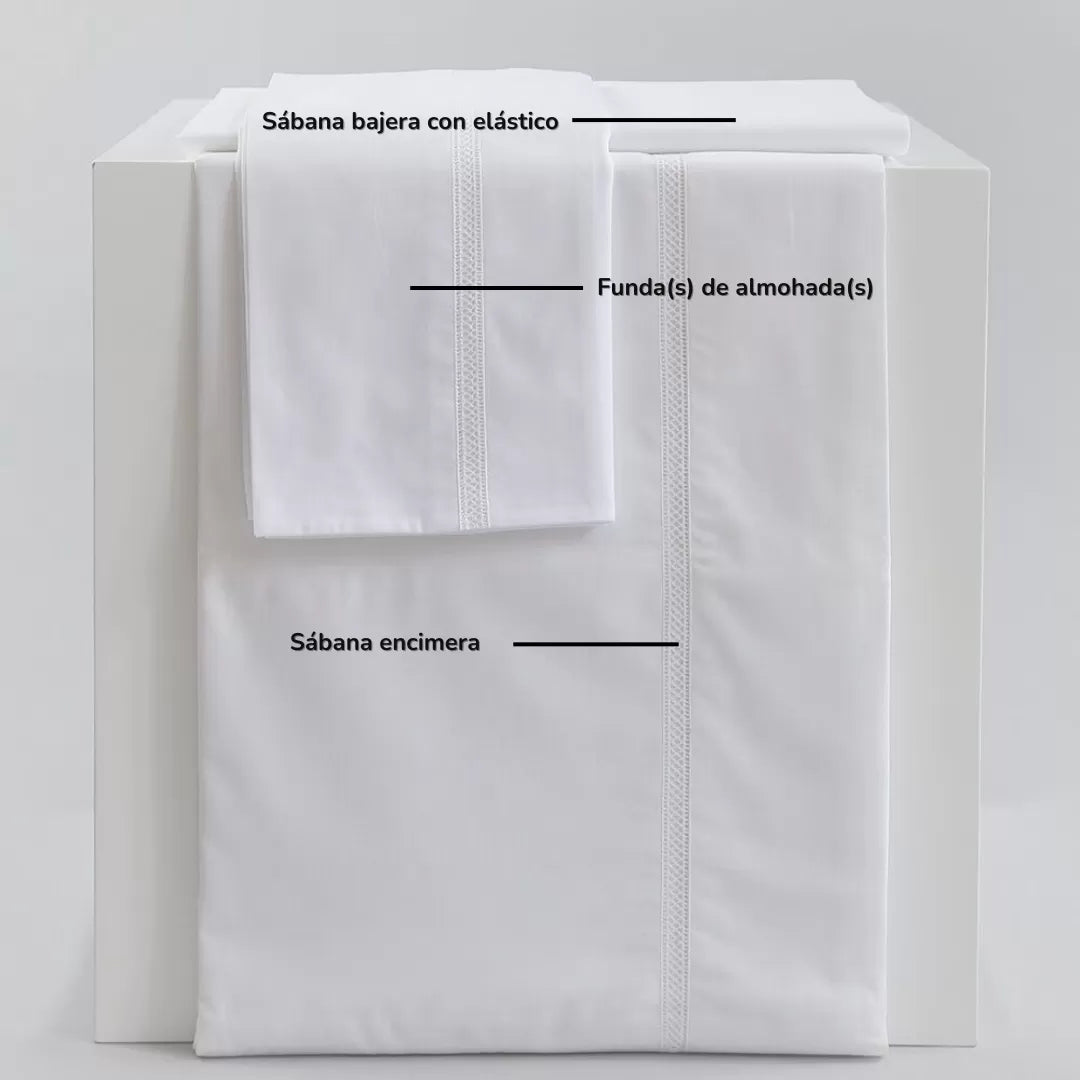 Sábanas Blancas Bordadas