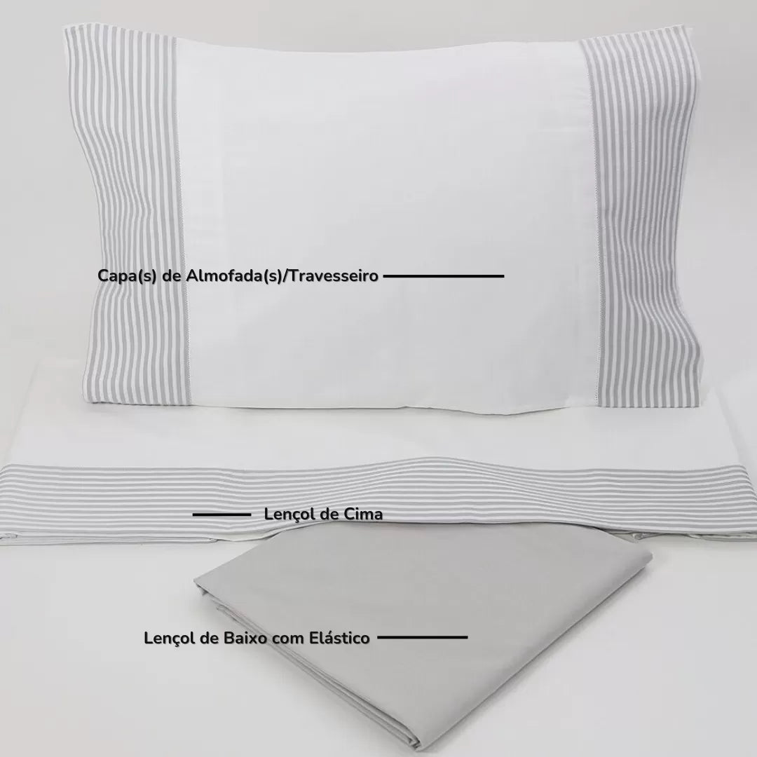 Sábanas Rayas Gris