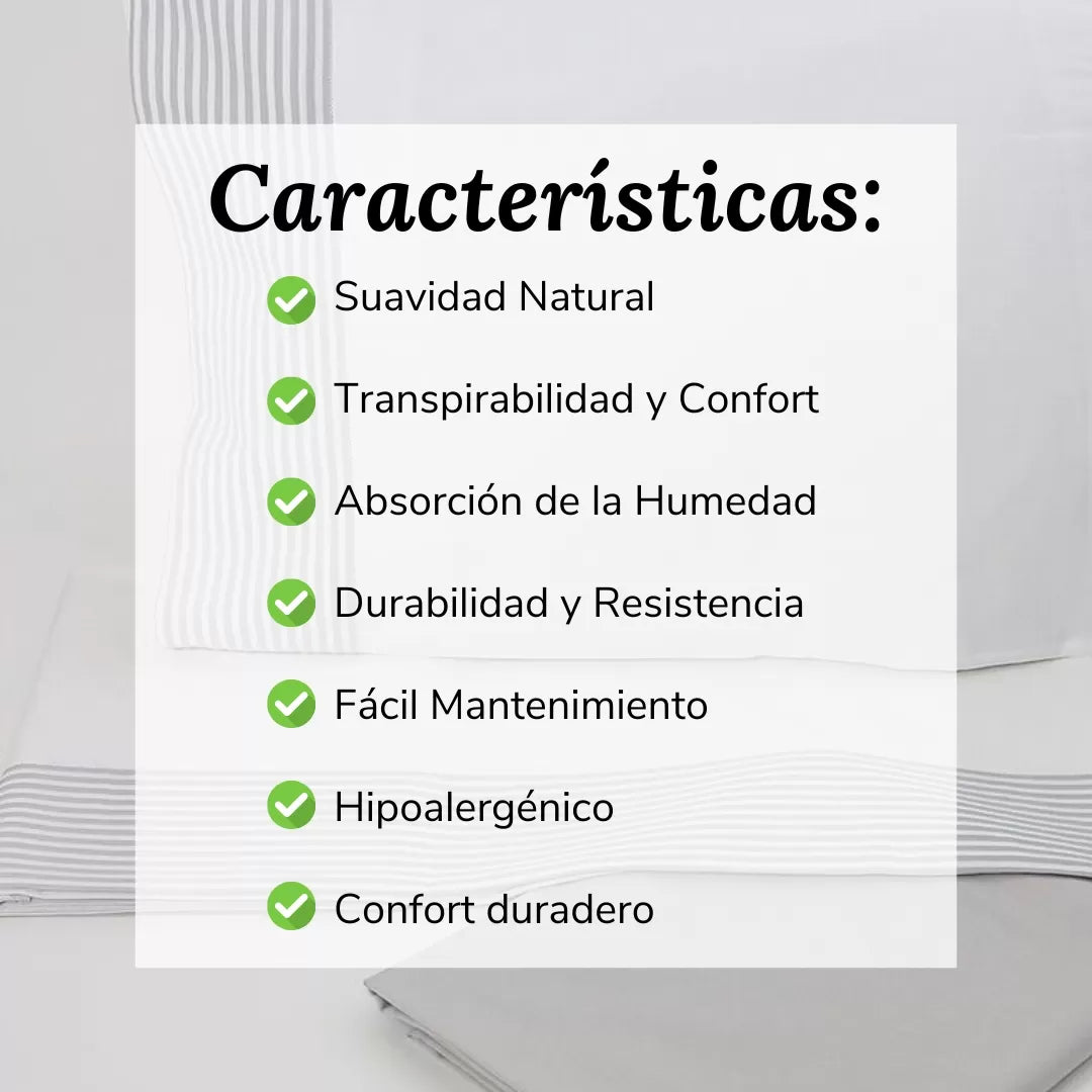Sábanas Rayas Gris