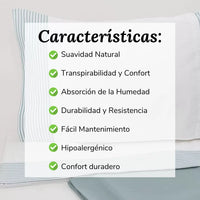 Sábanas Rayas Verde Agua