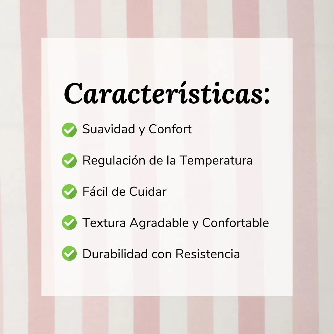 Funda Nórdica Rayas Anchas Rosa Palo