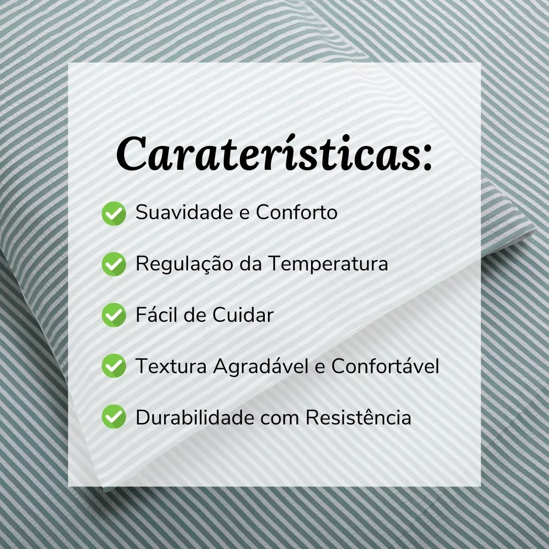 Capa de Edredón Riscas Verde Água
