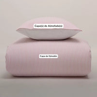 Funda Nórdica Rayas Rosas