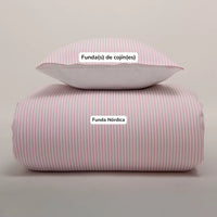Funda Nórdica Rayas Rosas