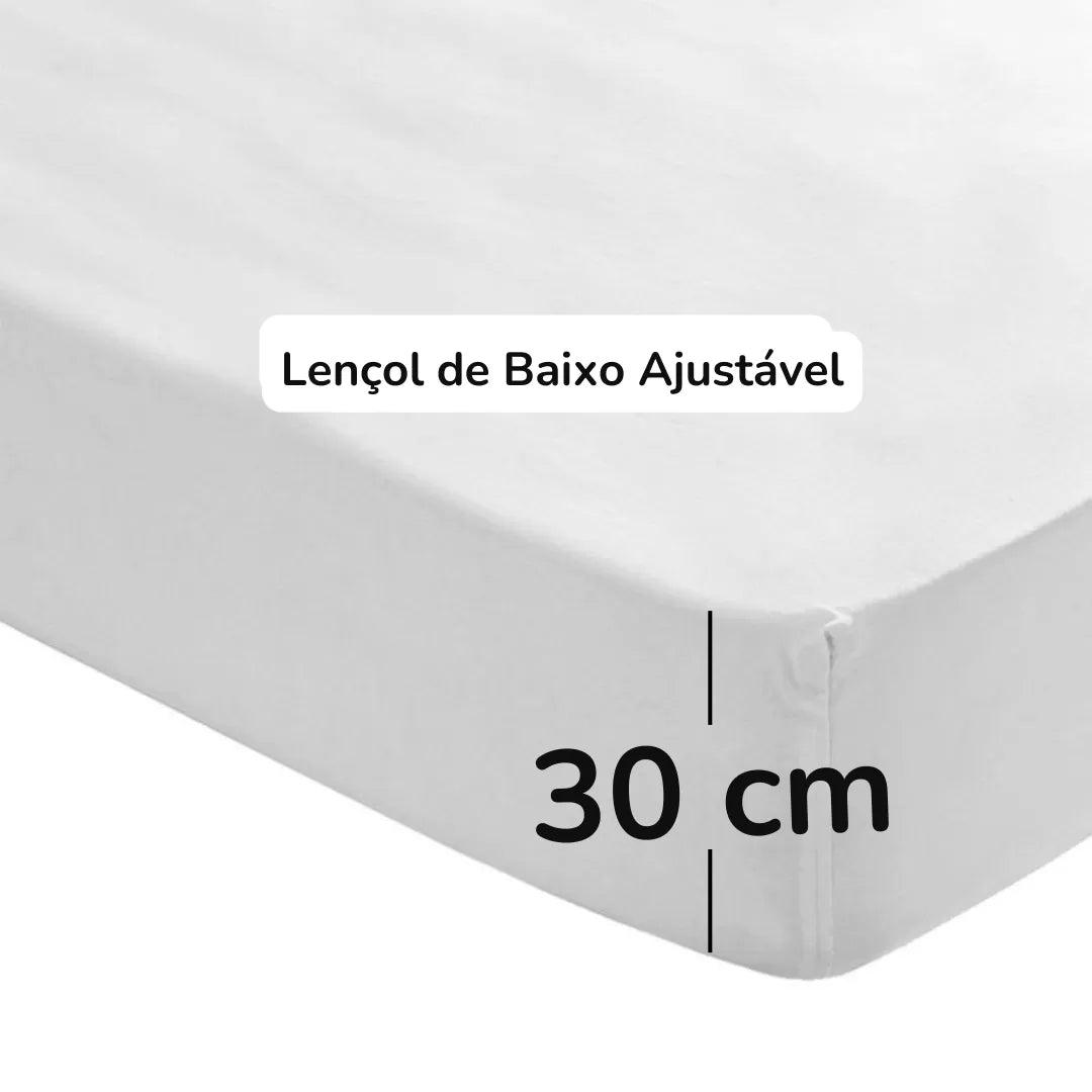 Lençol de Baixo Ajustável Branco