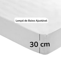Lençol de Baixo Ajustável Branco