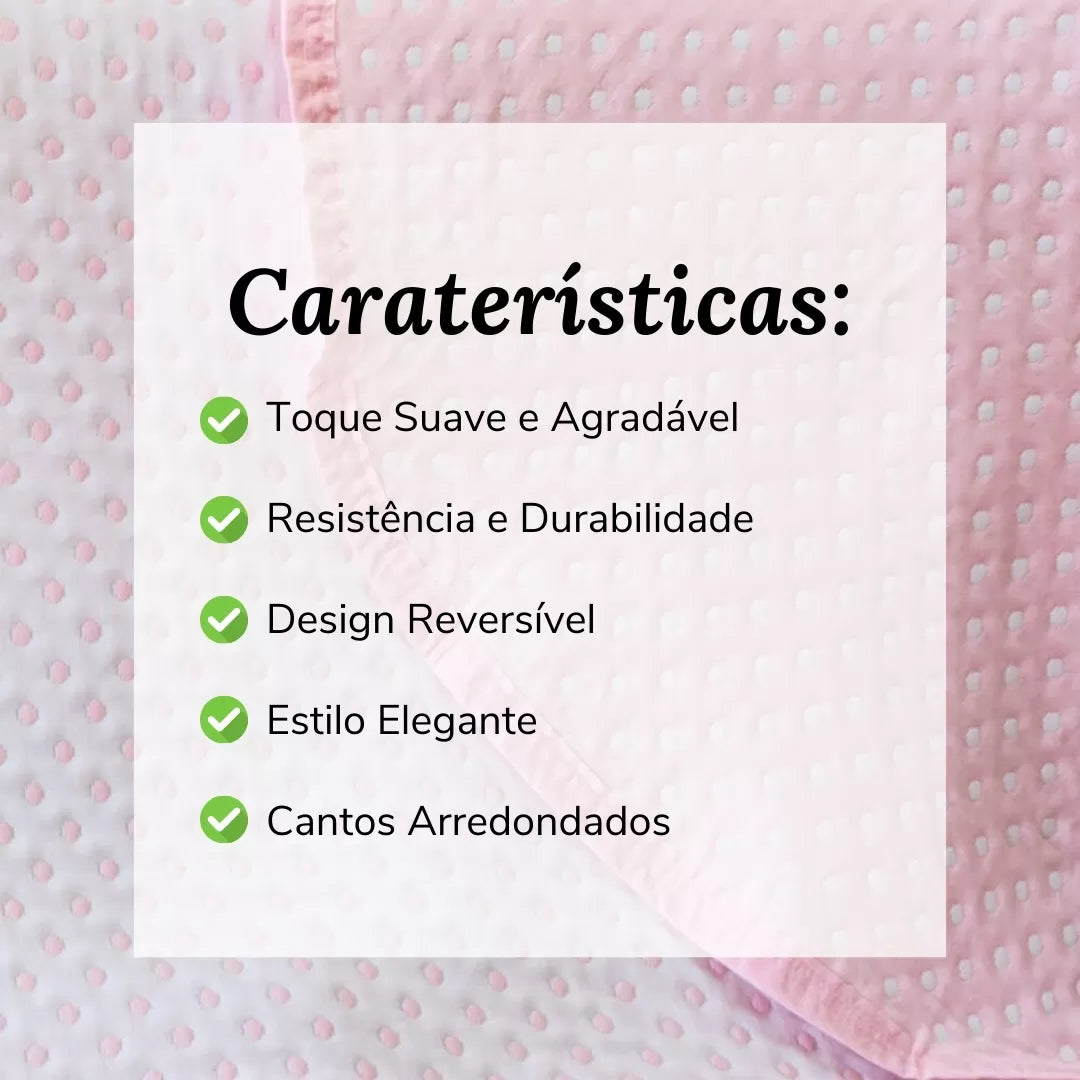 Colcha Lunares Rosa Reversible