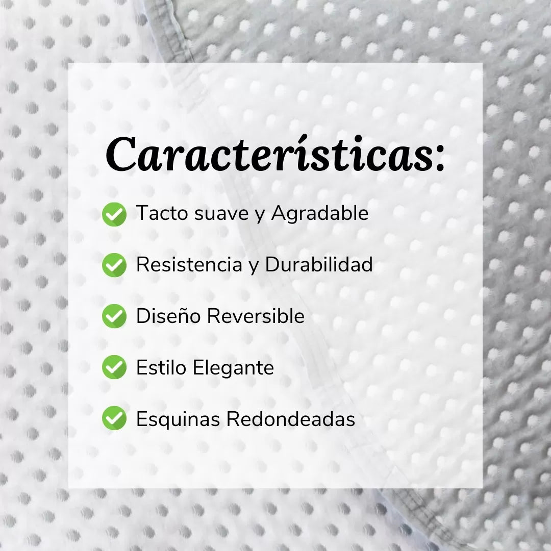Colcha Lunares Gris Reversible