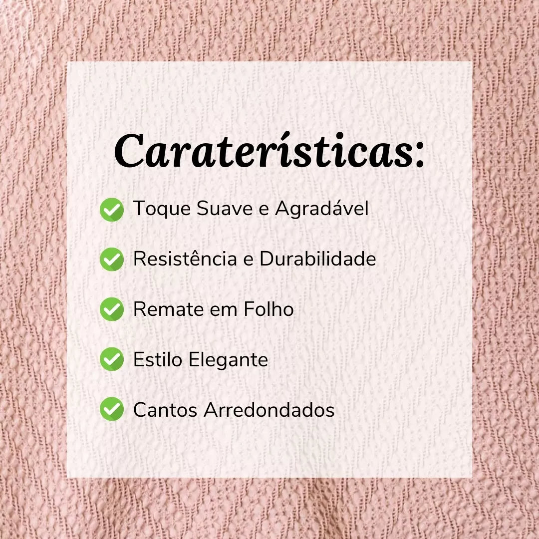 Colcha com Folho Rosa Seco