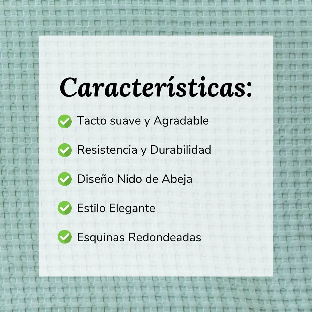 Colcha Nido de Abeja Verde Agua