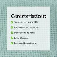 Colcha Nido de Abeja Verde Agua