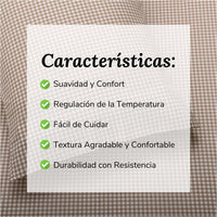 Funda Nórdica Vichy Reversible Marrón Claro