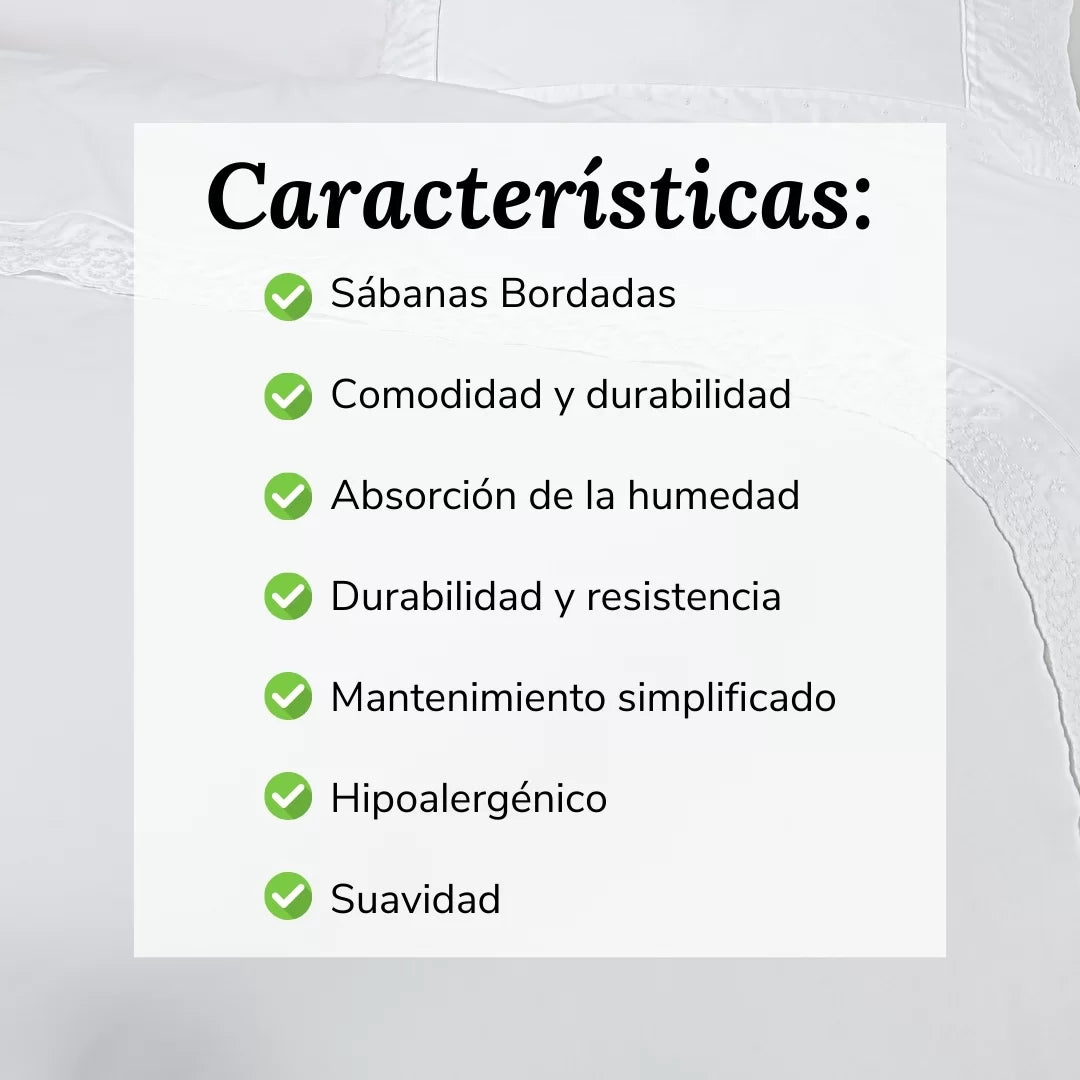 Sábanas con Bordado Inglés Blanco